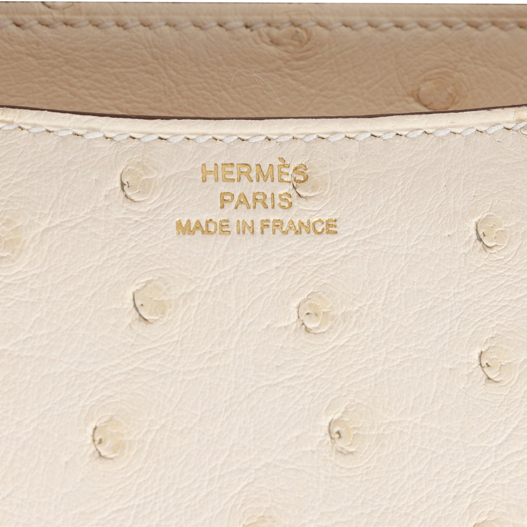 Hermes Constance 18 Mini Bleuet Ostrich Gold Hardware