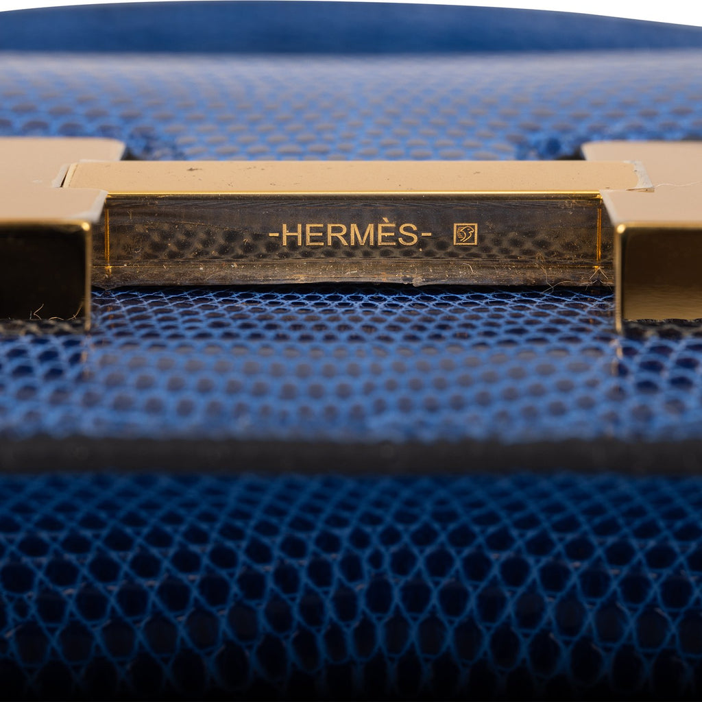 Hermes Micro Constance 14 Bleu Saphir Lizard Niloticus Gold Hardware