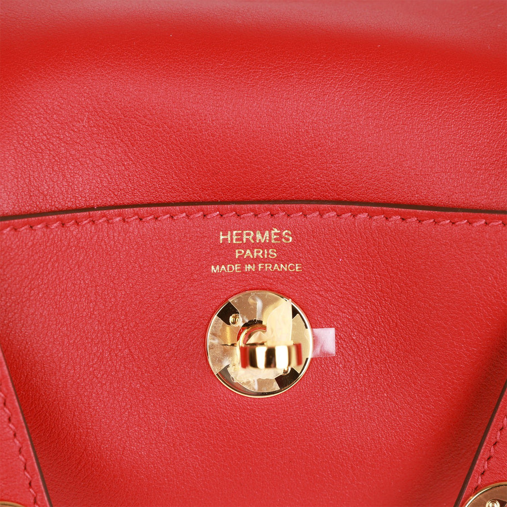 Hermes Mini Lindy Rouge Piment Swift Gold Hardware