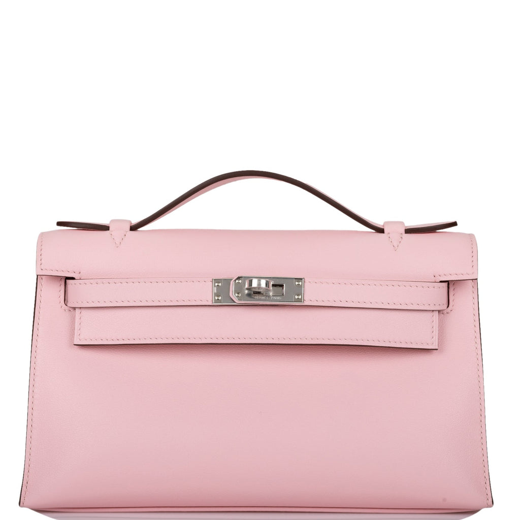 HERMÈS Kelly Pochette clutch in Rose Azalee Swift leather with Palladium  hardware-Ginza Xiaoma – Authentic Hermès Boutique