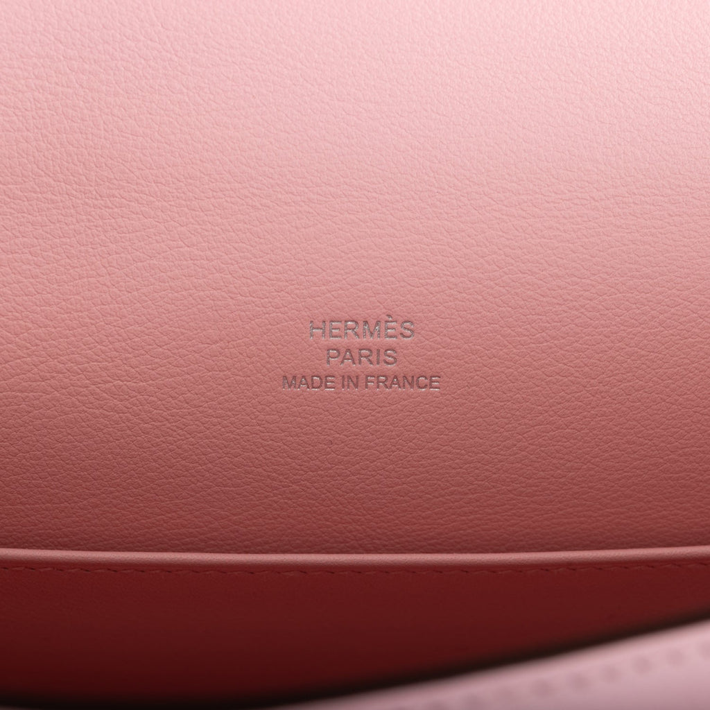 🌺 Hermès Kelly Pochette Rose Azalee Swift Leather Palladium