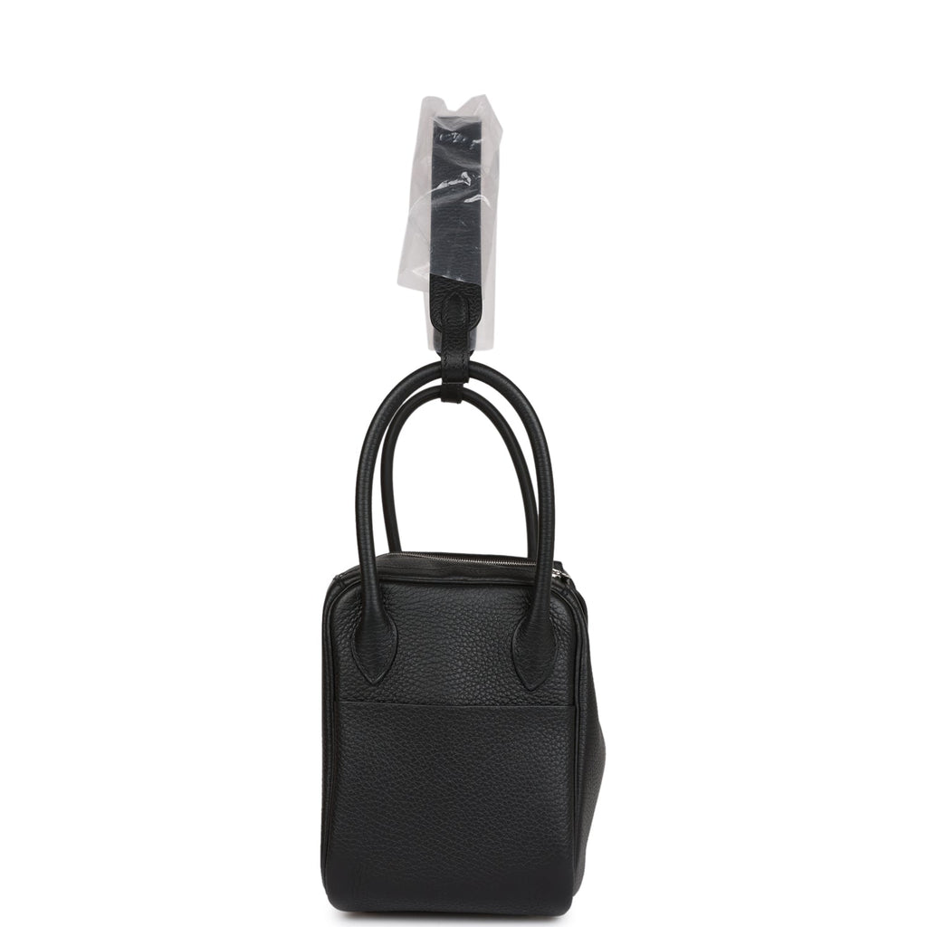 Hermes Lindy 26 Black Clemence Leather Bag Palladium Hardware – Mightychic