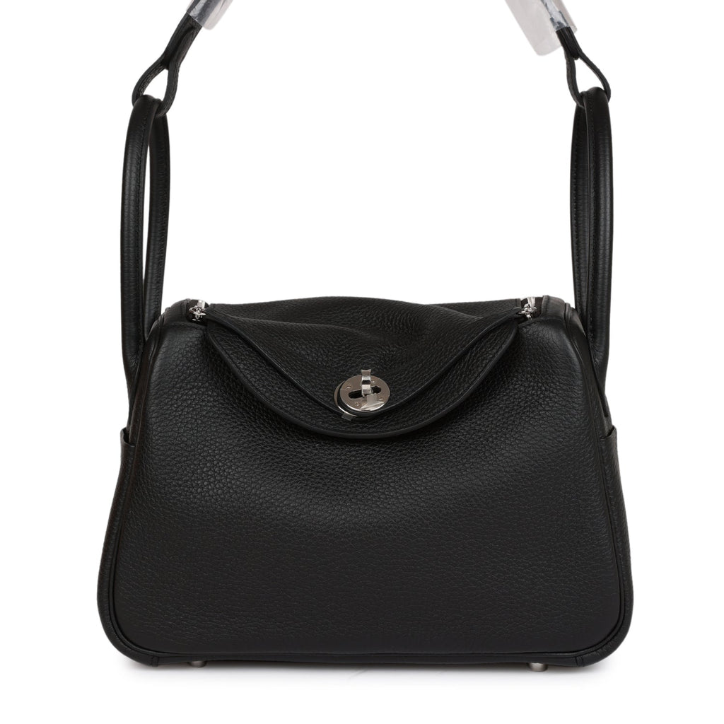 Hermes Lindy 26 Bag Black in Leather with Palladium-tone - US