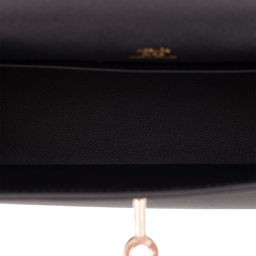 Hermès Kelly Pochette (Mini Kelly I) Black 89 Swift Z Rose Gold