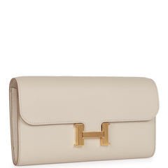 Hermes Constance Wallet To Go Beton Evercolor Gold Hardware