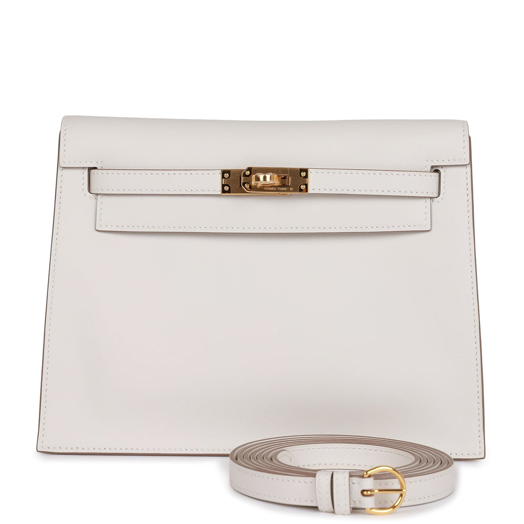A GRIS PERLE EVERCOLOR LEATHER KELLY DANSE WITH GOLD HARDWARE