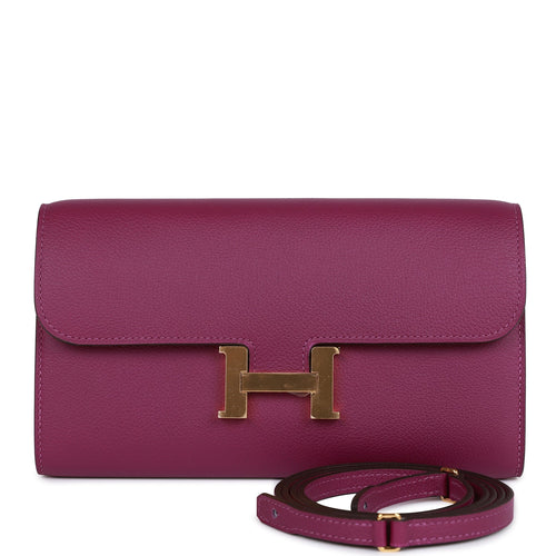 Hermes Constance Wallet To Go Anemone Evercolor Gold Hardware