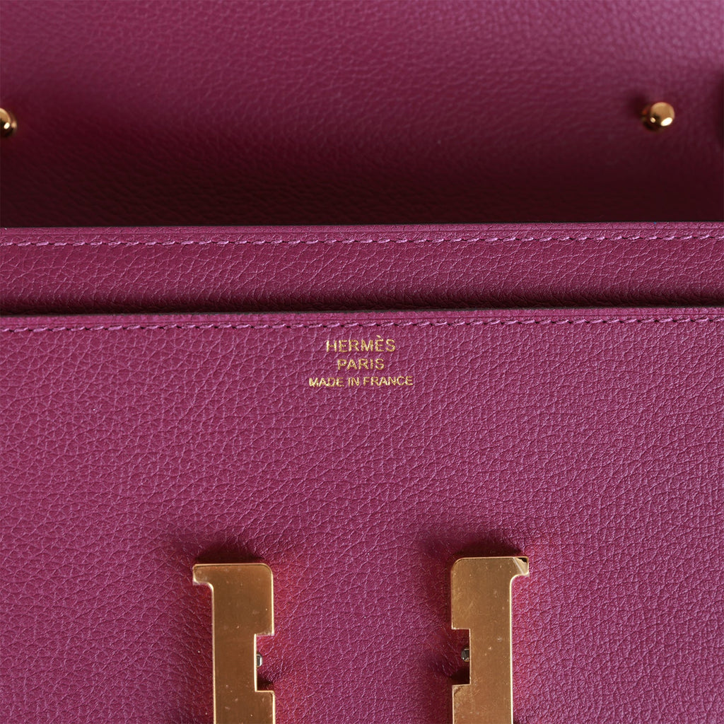 Hermès Constance Long To Go Wallet Red Rouge H Evercolor Gold