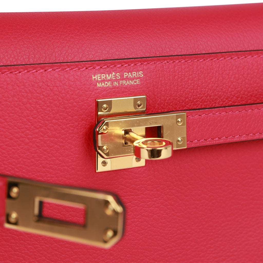 A FRAMBOISE EVERCOLOR LEATHER KELLY DANSE II WITH GOLD HARDWARE, HERMÈS,  2021