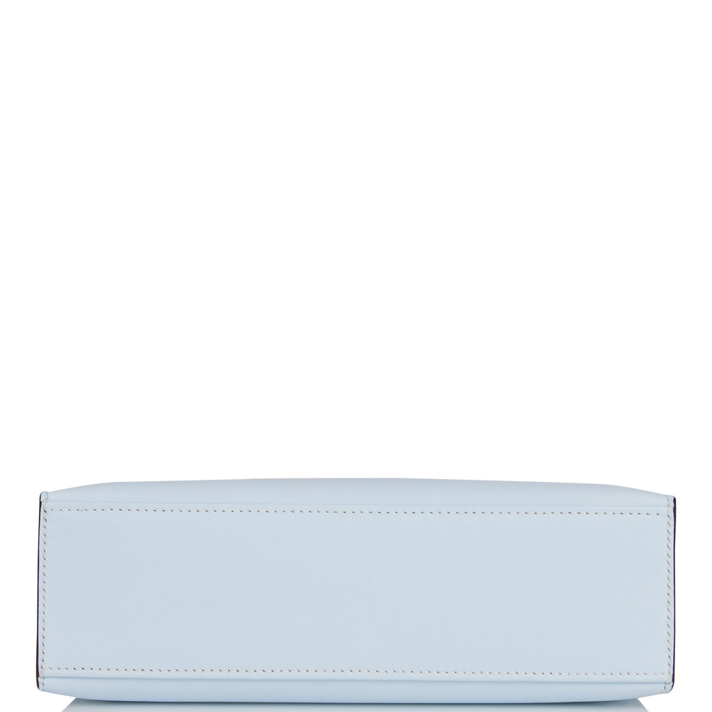 Hermes Kelly 22cm Bleu Brume Mini Pochette Swift PHW