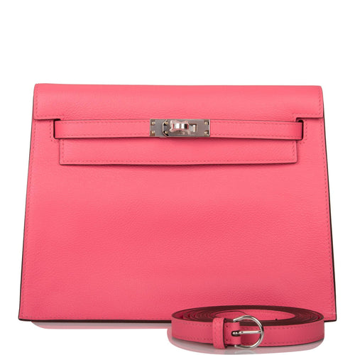 Hermes Kelly Danse Rose Azalee Evercolor Palladium Hardware