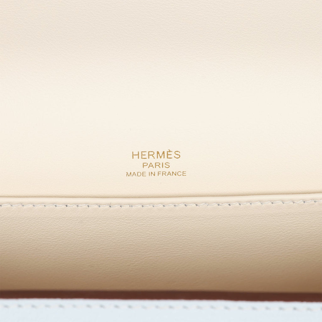 Hermes Geta Bleu Brume Verso Chevre Gold Hardware