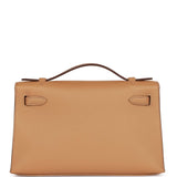 Hermès Pochette Biscuit Swift Kelly Gold Hardware, 2021 (Like New), Brown Womens Handbag