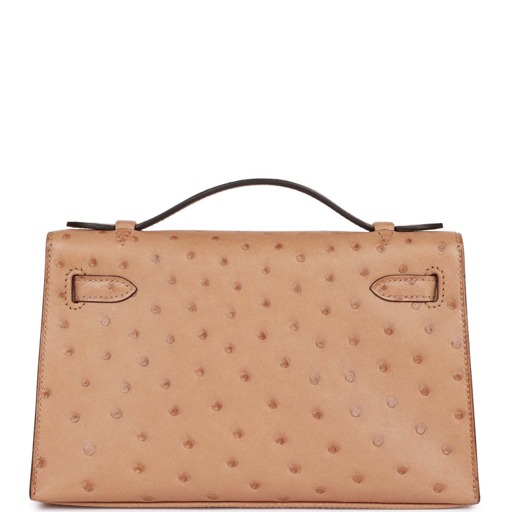 KELLY 20 (MINI II) OSTRICH LEATHER TERRE CUITE WITH PALLADIUM