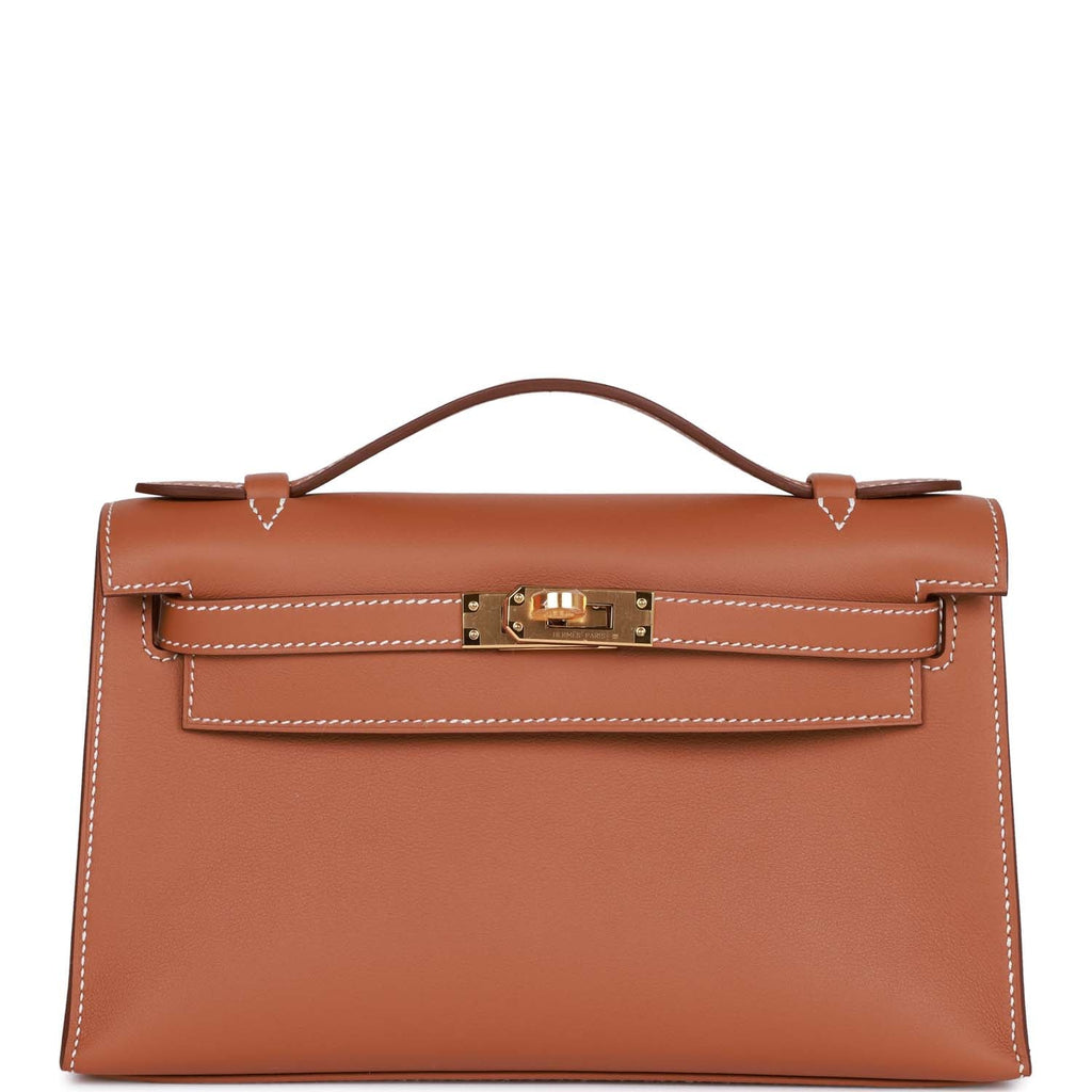 Gold Kelly Pochette in Swift Leather with Gold Hardware, 2021