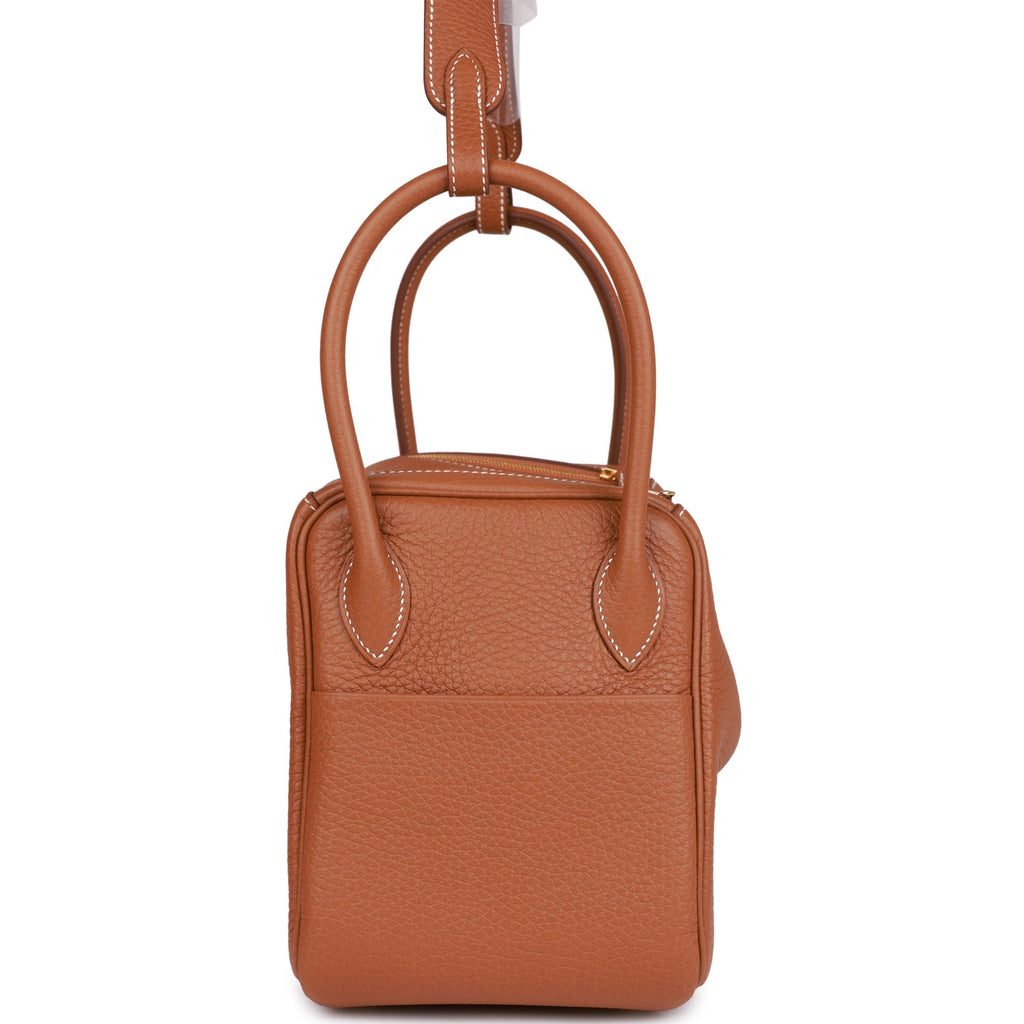 Hermes Gold Brown Clemence Lindy 26 Handbag Bag – MAISON de LUXE