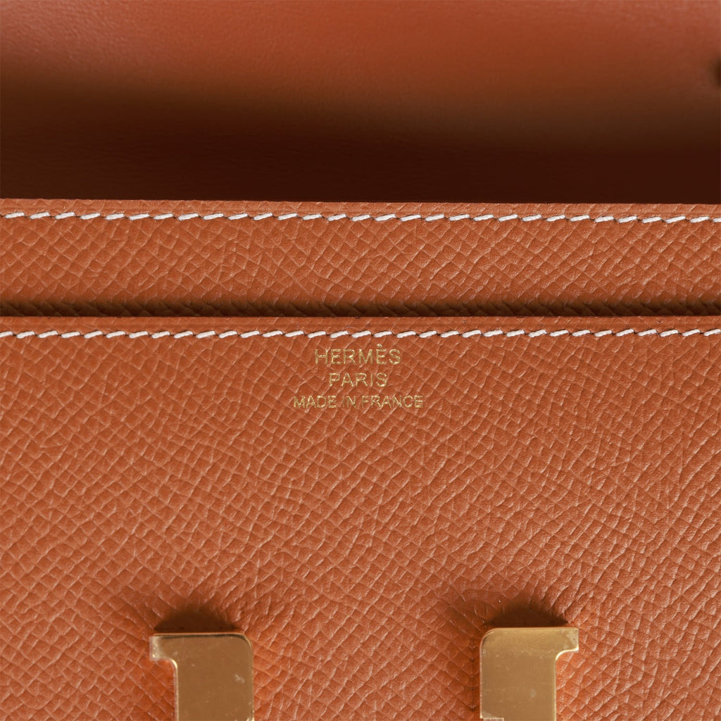 Hermès Constance Wallet Etain Epsom Leather Rose Gold Hardware at