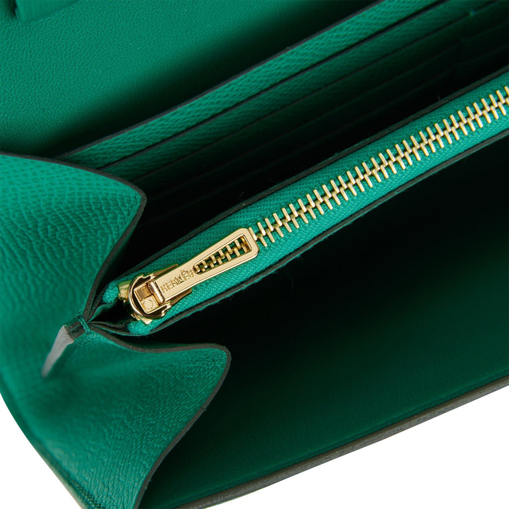 Hermes Constance Wallet To Go Vert Jade Epsom Gold Hardware