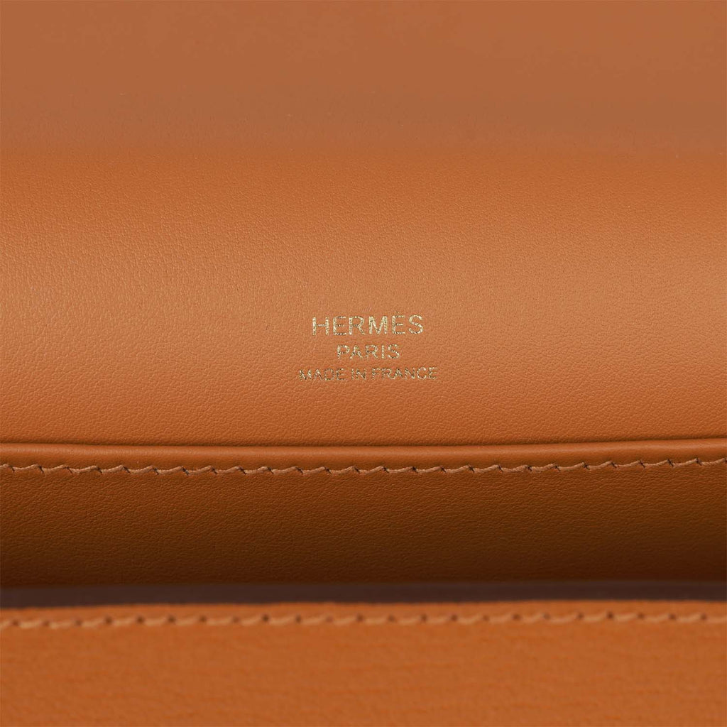 Hermes Orange H Chevre Leather Karo GM Clutch Bag with Palladium Hardware