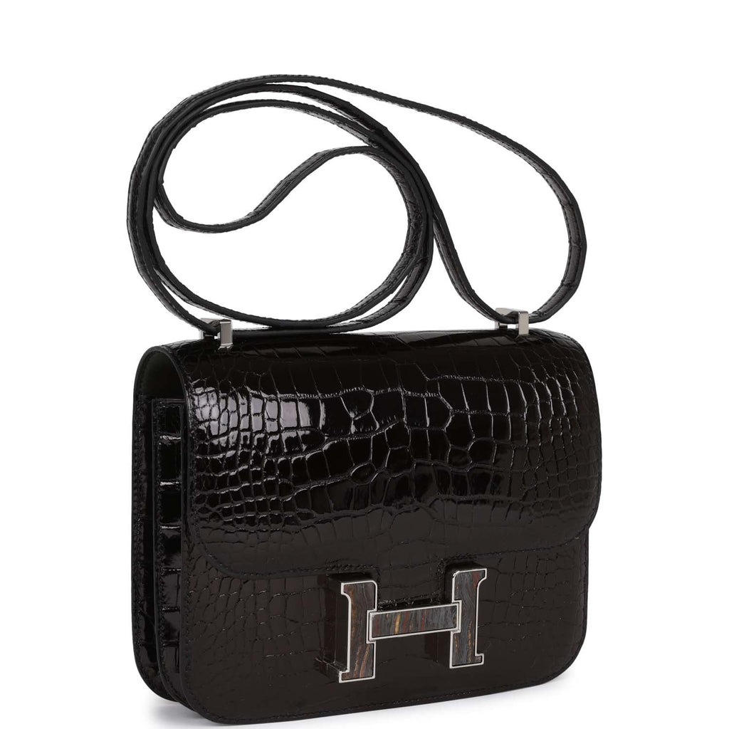 Hermes Constance Bag 18 Black Lizard Palladium Hardware