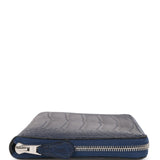 Hermes Azap Classic Wallet Bleu Saphir Matte Alligator Palladium Hardware