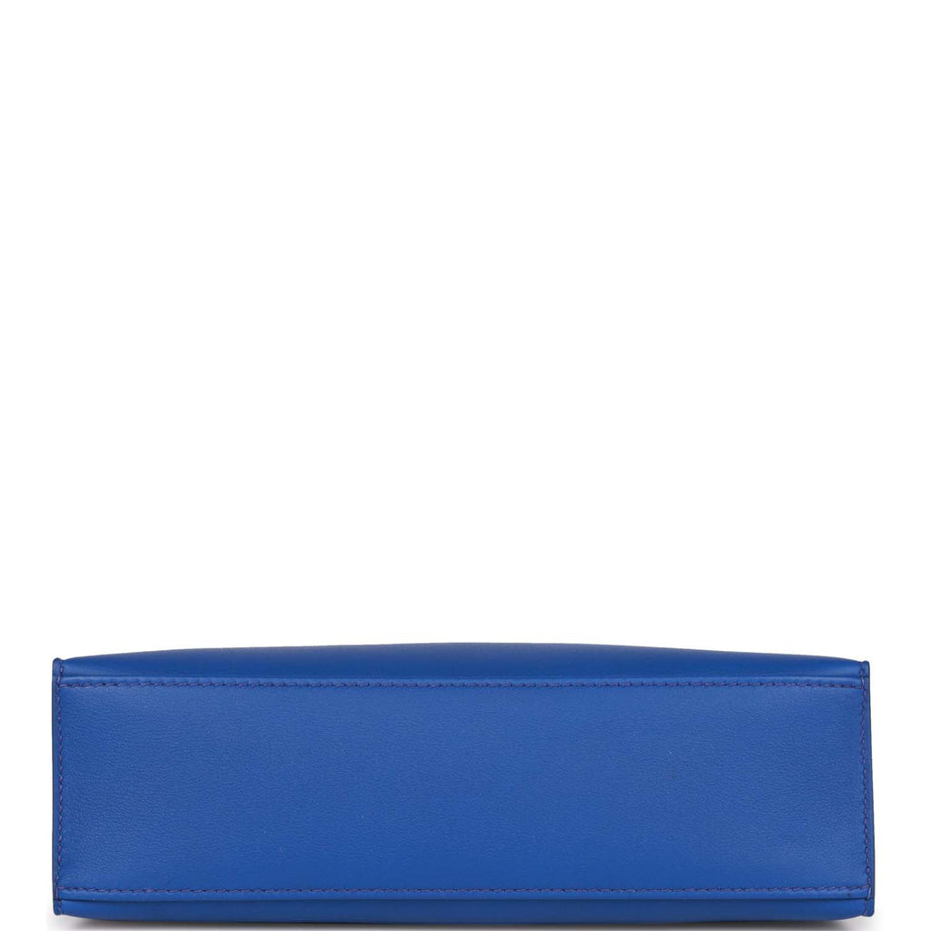Hermès Kelly Pochette Clutch Blue Izmir Swift/Cigar Palladium