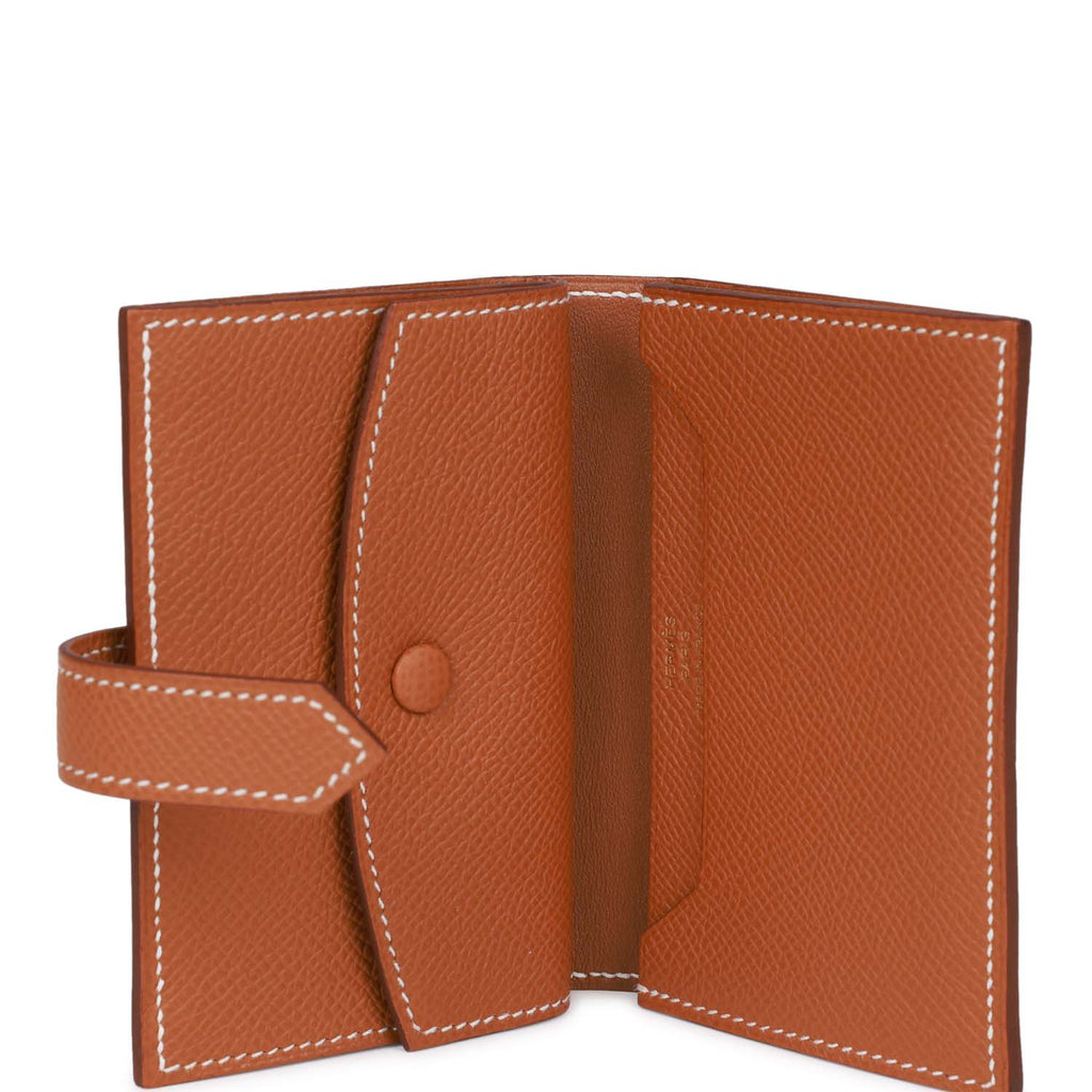 Hermes Bearn Wallet Togo Leather Palladium Hardware In Brown