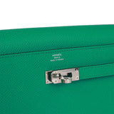 Hermes Kelly Wallet To Go Vert Jade Epsom Palladium Hardware