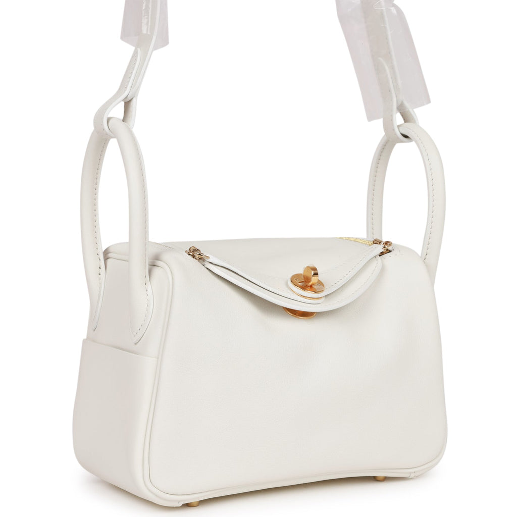 Hermes Mini Lindy White Swift Gold Hardware – Madison Avenue Couture
