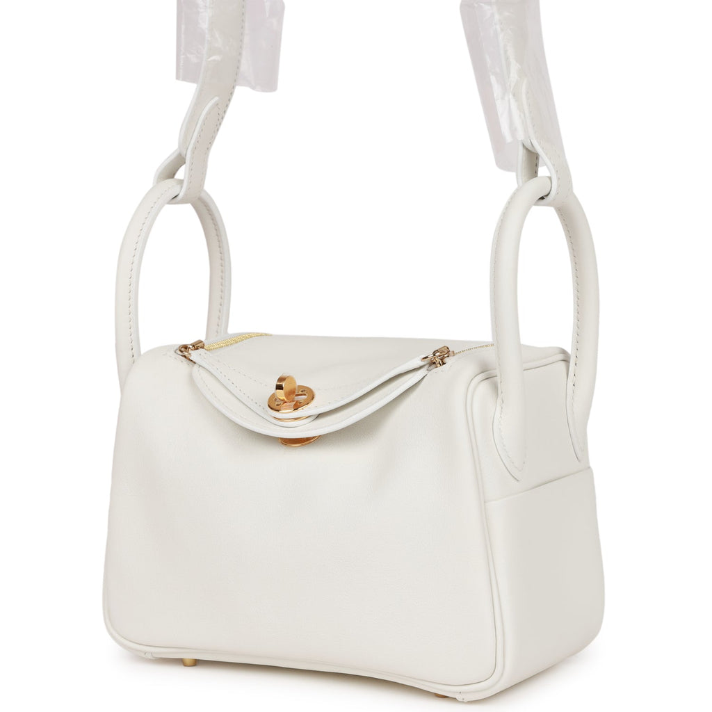 HERMES Lindy Size Mini Swift Leather New White