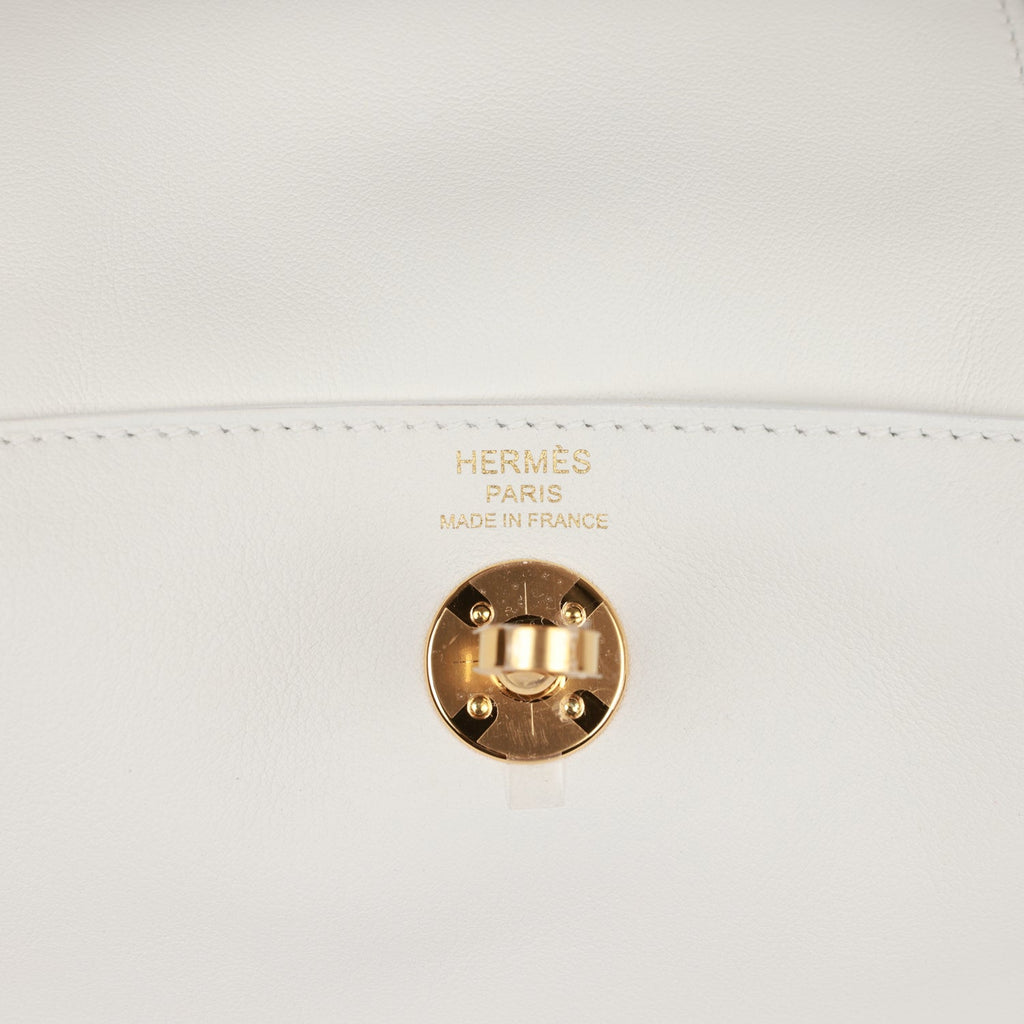 HERMES LINDY Mini Crossbody Shoulder Bag Swift Blanc (white) Gold Hardware  BNIB