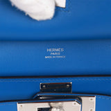 Hermes Mini Jypsiere Bleu France Evercolor Palladium Hardware