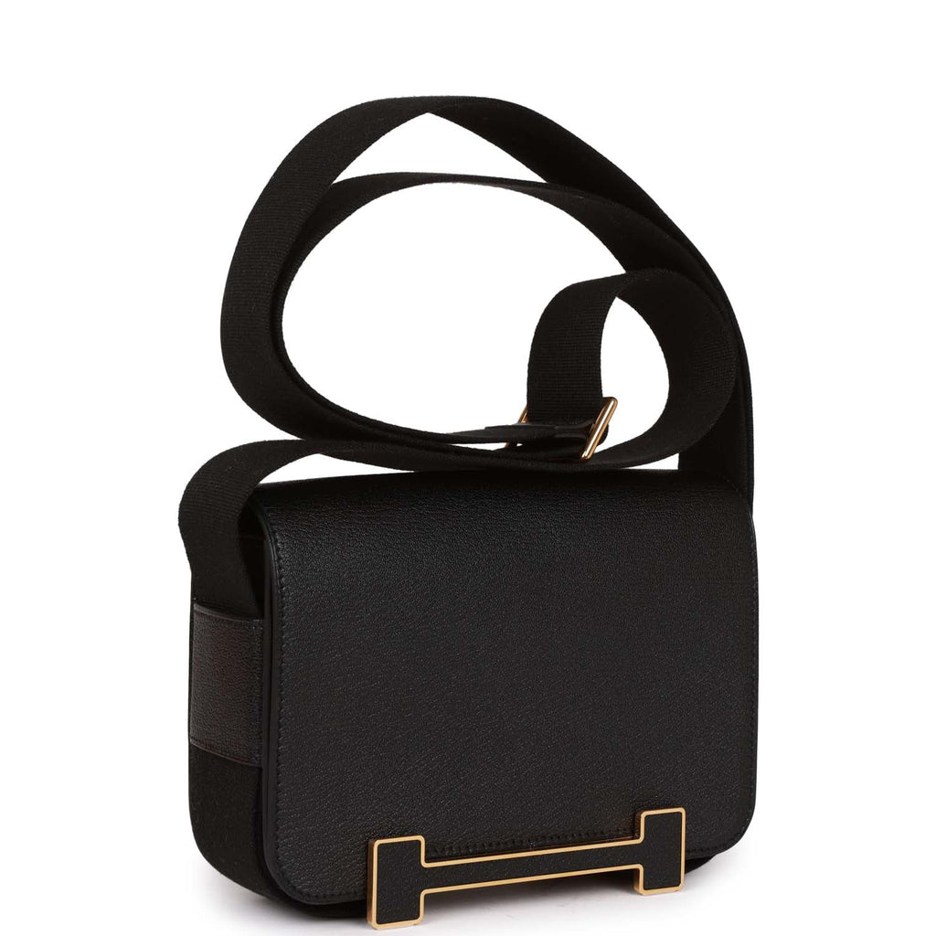 Hermes Geta Black Chevre Gold Hardware – Madison Avenue Couture