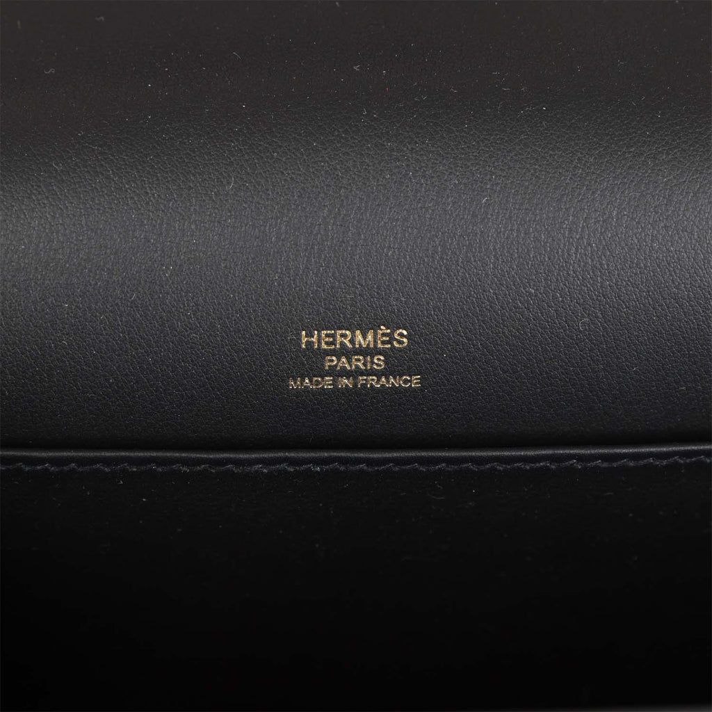 Hermes Geta Black Chevre Gold Hardware