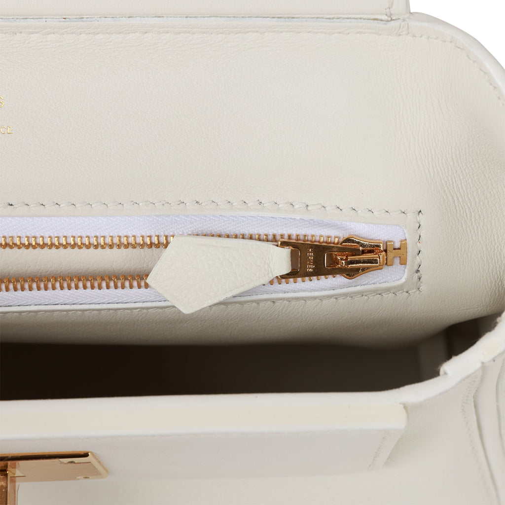 Hermès 24/24 21 White Evercolor And Nata Swift With Gold Hardware in  Natural