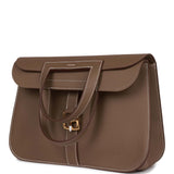 Hermes Halzan 31 Etoupe Clemence Gold Hardware