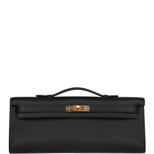 Hermes Kelly Cut Black Swift Gold Hardware