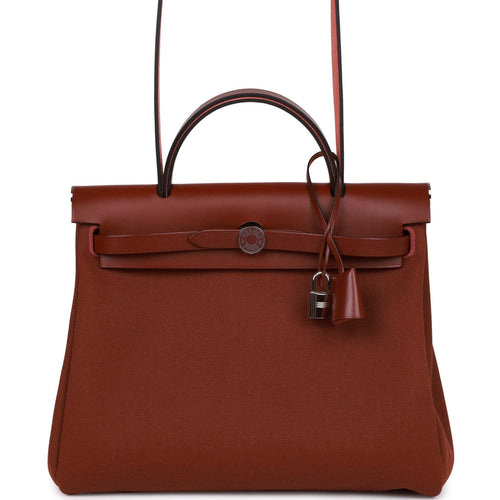 Hermes Herbag Zip PM 31 Rouge H Vache Hunter Palladium Hardware