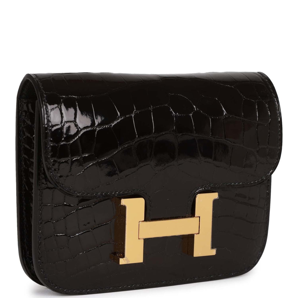 Noir Crocodile Constance Compact Wallet Gold Hardware, 2010, Handbags &  Accessories, 2021