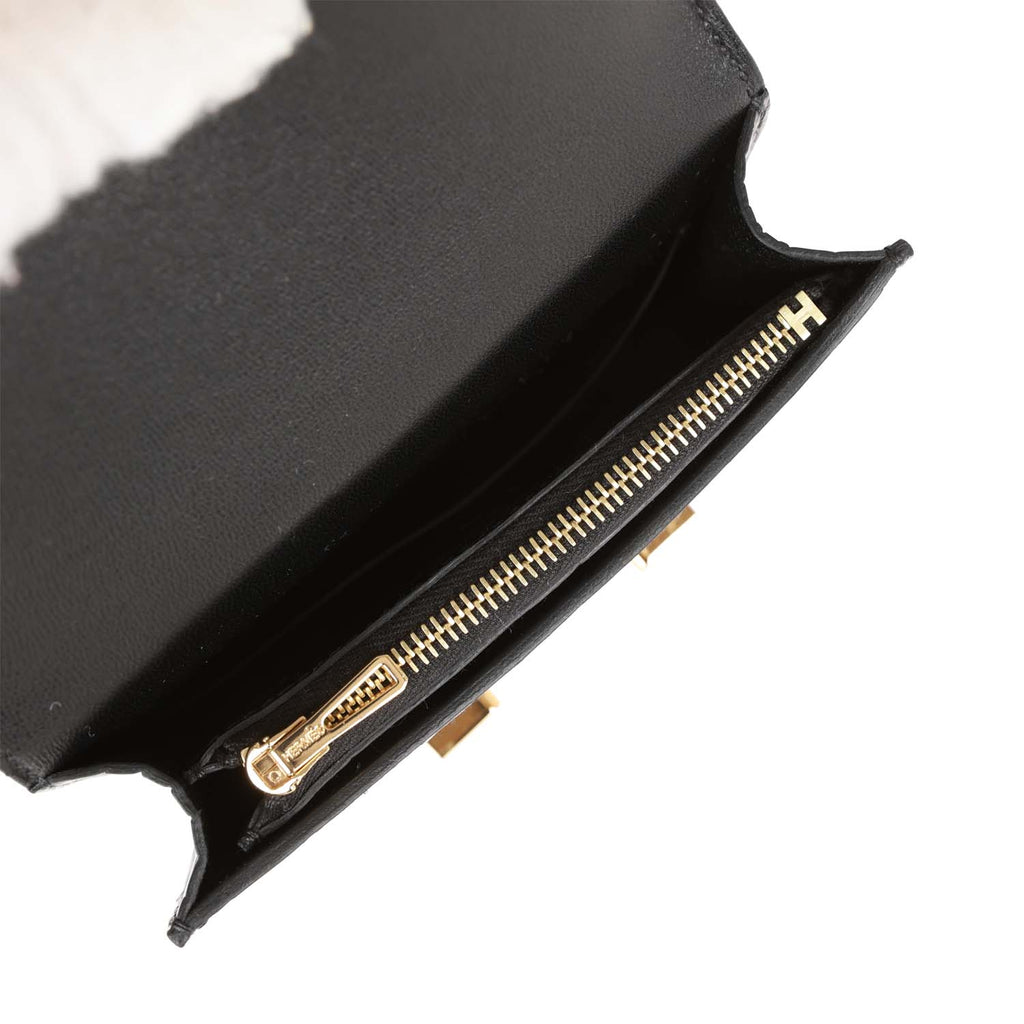 🖤 Hermès Constance Wallet To Go Shiny Black Enamel GHW Alligator Crocodile  Bag