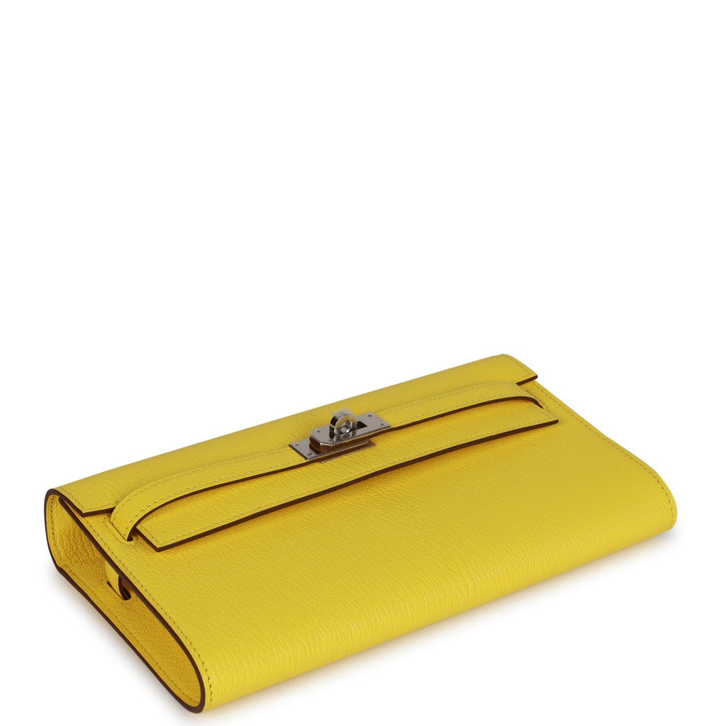 Hermes Kelly Wallet To Go Jaune Citron Chevre Palladium Hardware – Madison  Avenue Couture