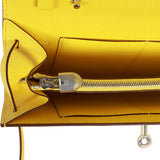 Hermes Medium Kelly Depliant Wallet Jaune Citron Ostrich Palladium Har –  Madison Avenue Couture