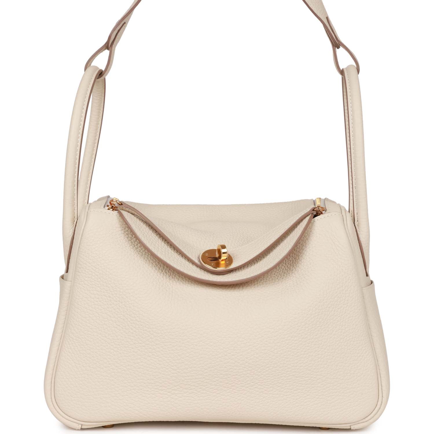 Hermes Lindy 26 Craie Clemence Gold Hardware – Madison Avenue Couture