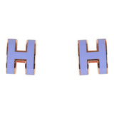 Hermes Lilac Enamel Mini Pop H Earrings RGHW