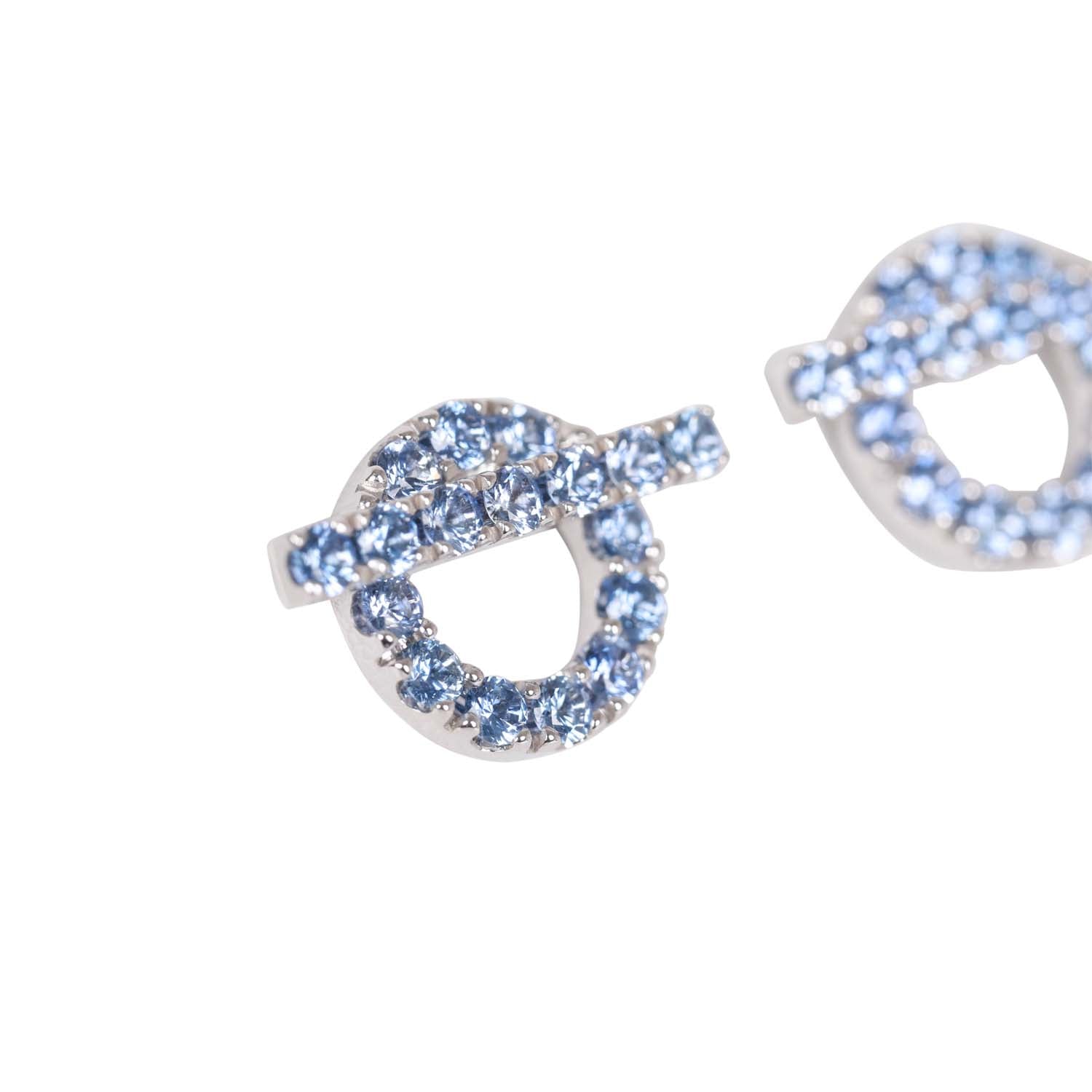 Hermes 18k Sapphire Finesse Earrings White Gold Madison Avenue Couture