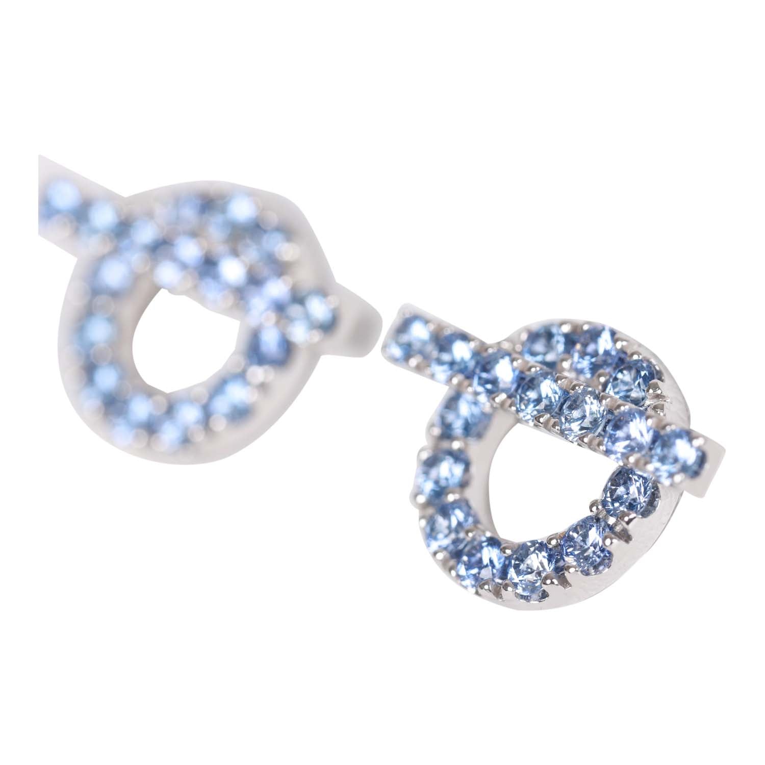 Hermes 18k Sapphire Finesse Earrings White Gold Madison Avenue Couture