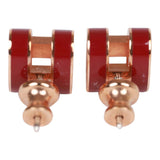 Hermes Red Enamel Mini Pop H Earrings RGHW