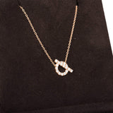 Hermes 18k Rose Gold San Coloris Diamond Finesse Pendant Necklace