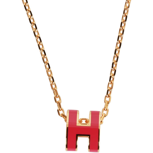 Hermes Rose Extreme Mini Pop H Pendant Necklace