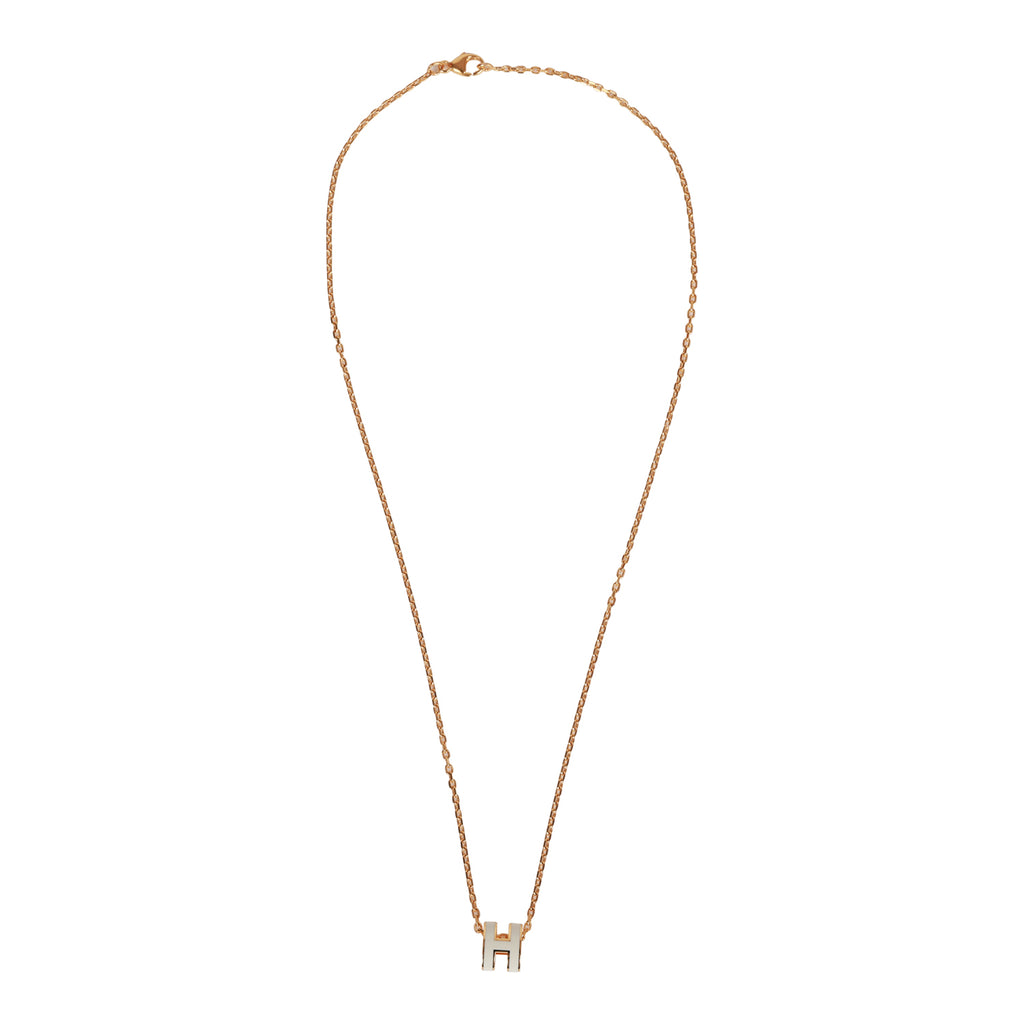 Hermes White Mini Pop H Pendant Necklace – Madison Avenue Couture